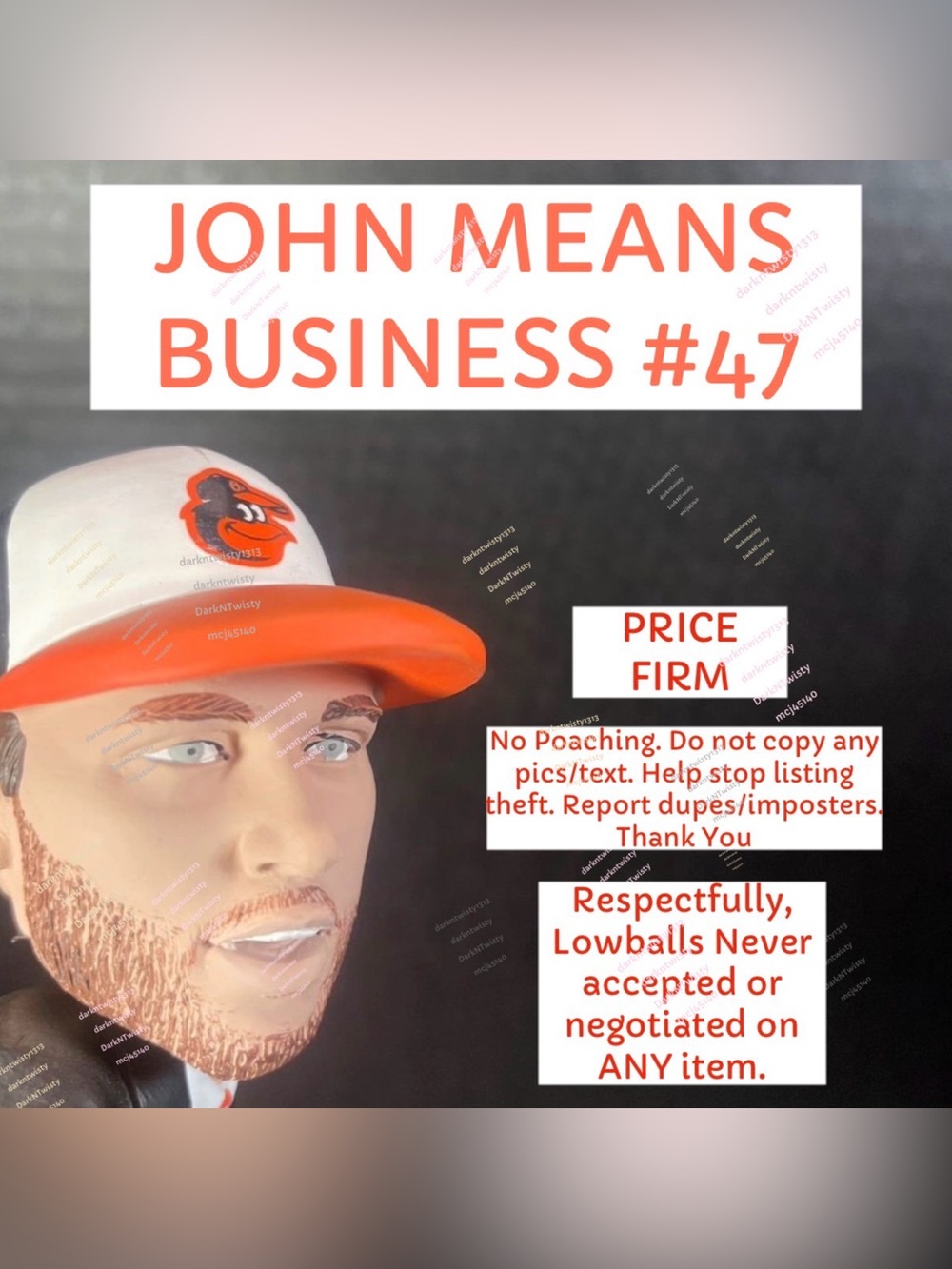NIB John Means Business #47 Orioles Bobblehead NEVER SECONDS!